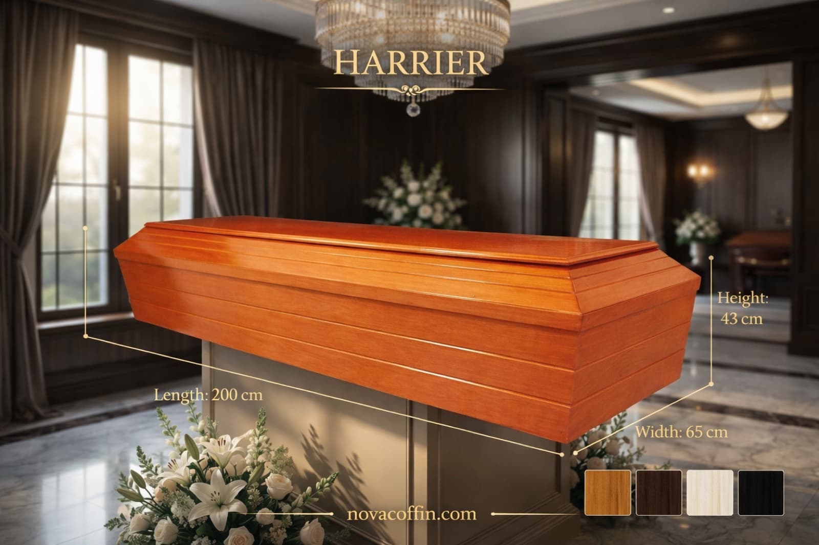 Harrier coffin — Sepelio line